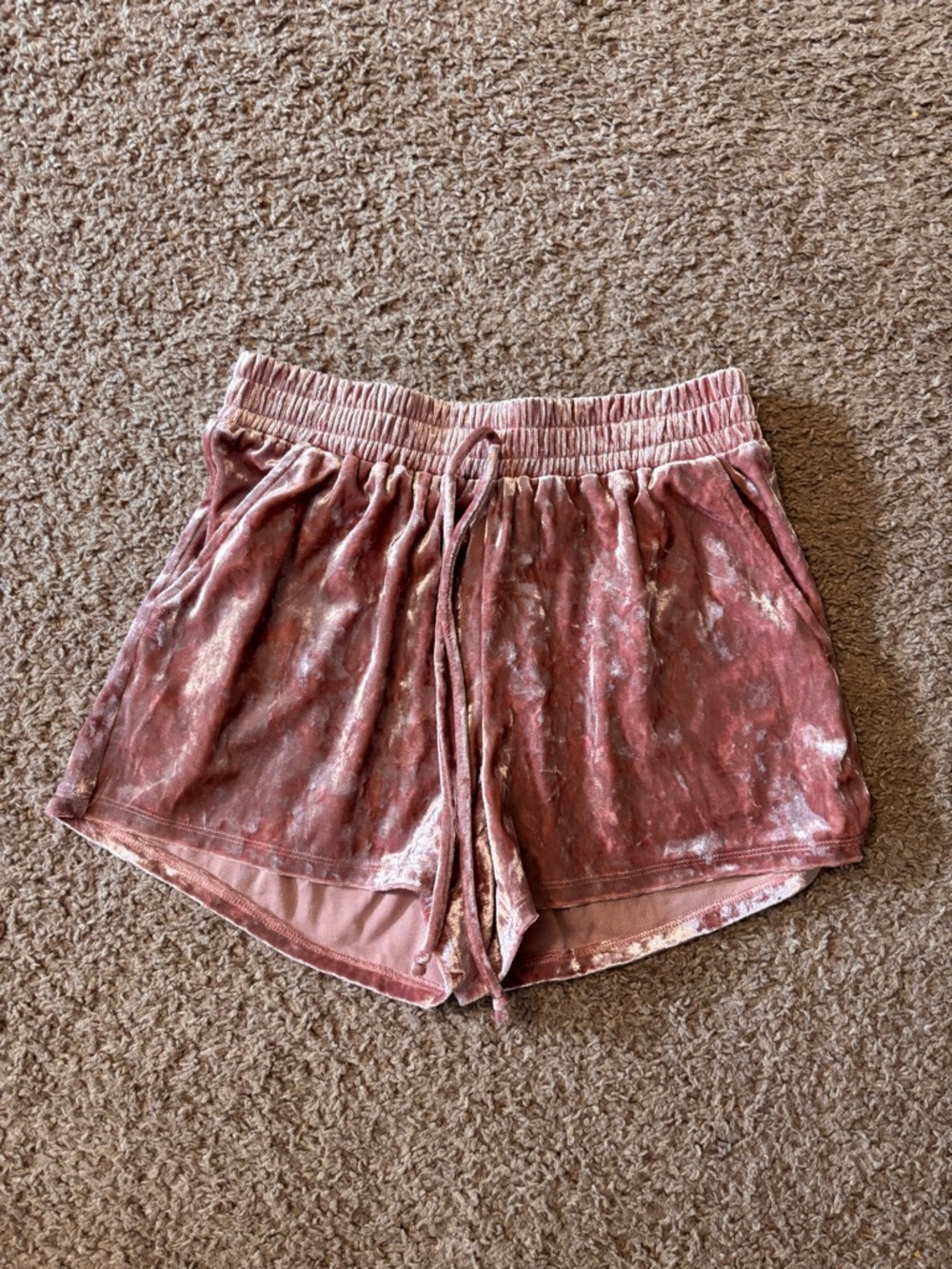 Joe B Washed Rose Velvet Lounge Shorts